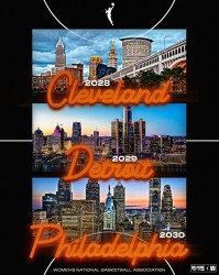 WNBA将扩军至18队 克利夫兰、底特律和费城2028年开始依次加入